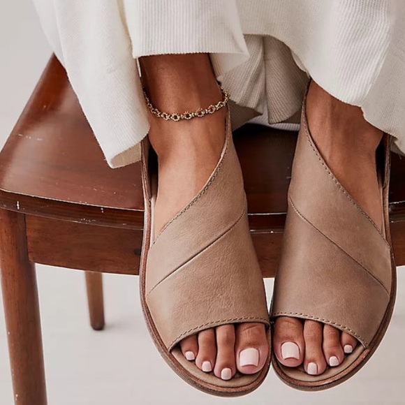 Free People Black Leather Wrap Bootie Sandals - Picture 13 of 16